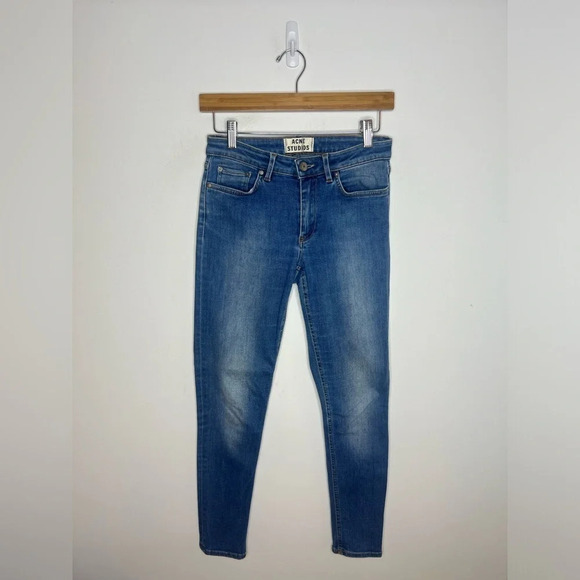 ACNE Studios Skin 5 Used Blue Signature Cropped Leg Stretch Skinny Jean - Picture 8 of 15